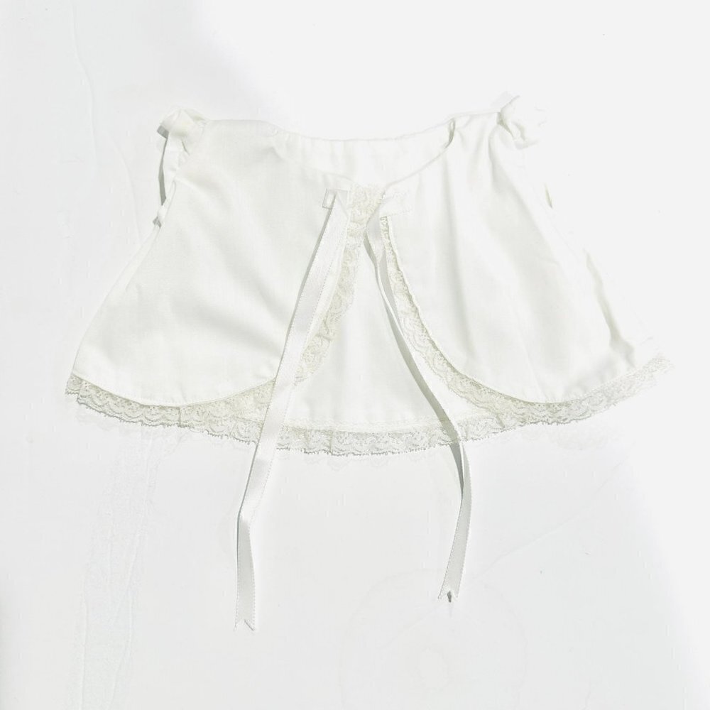 Vintage Baby Girl White Lace Trim Bolero Jacket